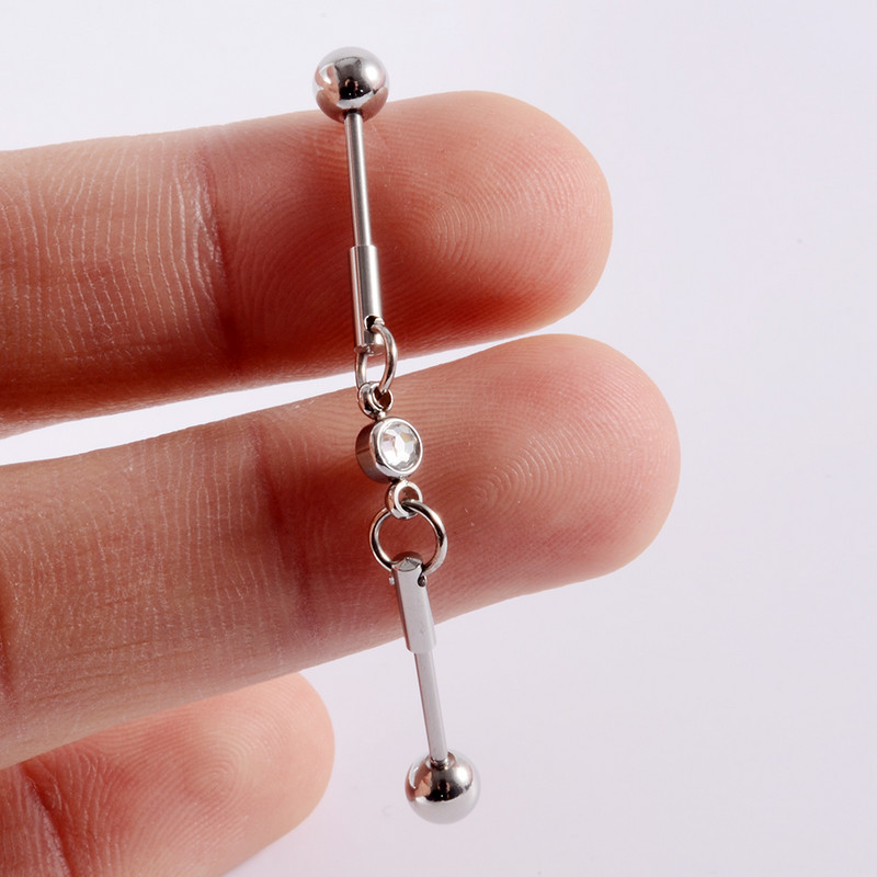 3 buc. Piercing industrial cu mreană din oțel inoxidabil 16G Cercei cu opal Bara dreaptă Piercing pentru ureche pentru cartilaj Barbele pot muta bijuteriile