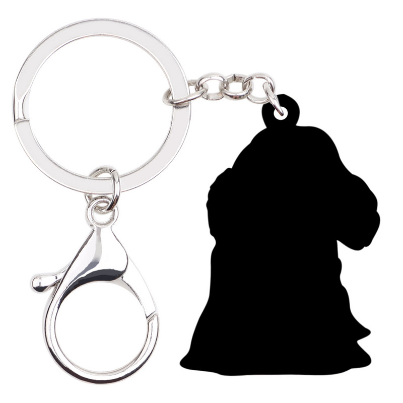 Bonsny Acrilic Black&Tan King Charles Spaniel Câine Breloc Breloc Drăguț Animal Animal de companie Bijuterii Cadou pentru Femei Fete Geantă Car Pandantiv