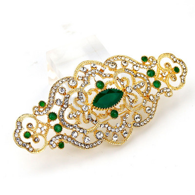 Sunspicems 2021 Morocco Crystal Women Brooch Gold Color Flower Caftan Pins Hollow Arabesquitic Wedding Jewelry Дубай Булчински подарък