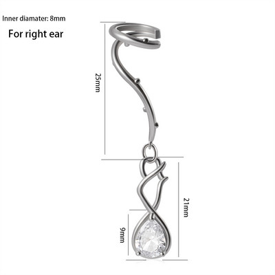 1 buc. Cercei pentru cartilaj de trandafir Helix Stud Piercing Zircon Gem Drop Ureche Manșetă Clip pe cercei Oreja Ring Bijuterii pentru corp