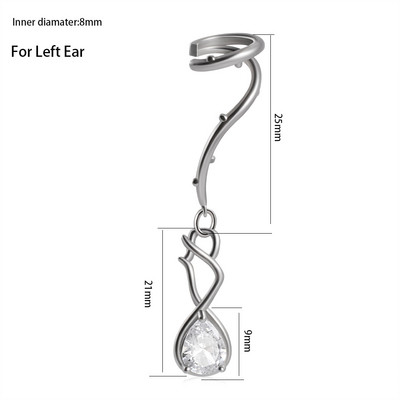 1 buc. Cercei pentru cartilaj de trandafir Helix Stud Piercing Zircon Gem Drop Ureche Manșetă Clip pe cercei Oreja Ring Bijuterii pentru corp