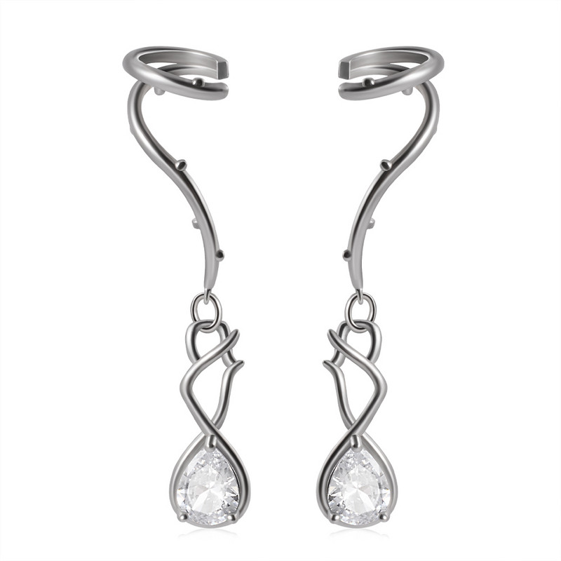 1 buc. Cercei pentru cartilaj de trandafir Helix Stud Piercing Zircon Gem Drop Ureche Manșetă Clip pe cercei Oreja Ring Bijuterii pentru corp