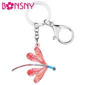 Bonsny akrilni crveni vilin konjic privjesak za ključeve dugi kukac životinja privjesak za ključeve nakit poklon za žene ljubavnice za djecu rođendanska poklon torba privjesci