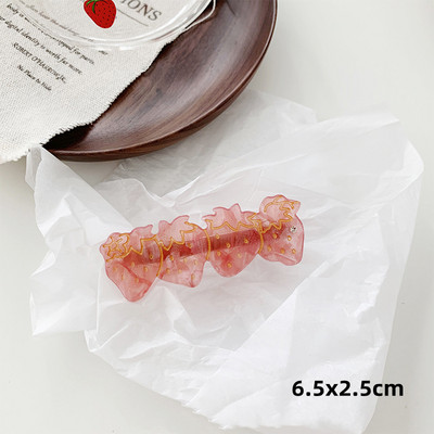 Cute Sweet Girl Retro Cristal Căpșuni Agrafă laterală Acetat Clip de păr Breton Clip Femei Accesorii de păr Bijuterii de păr Y2K