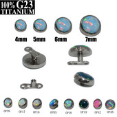 1 buc 4mm&5mm&6mm&7mm Top Titan G23 Opal Stone Ancoră Dermală Skin Diver Top Fashipin Body Piercing Bijuterii