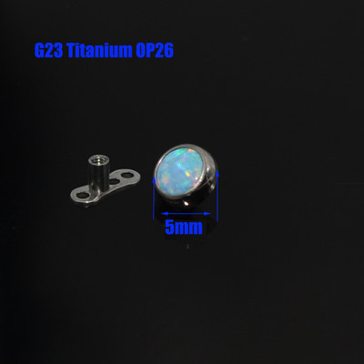 1 buc 4mm&5mm&6mm&7mm Top Titan G23 Opal Stone Ancoră Dermală Skin Diver Top Fashipin Body Piercing Bijuterii