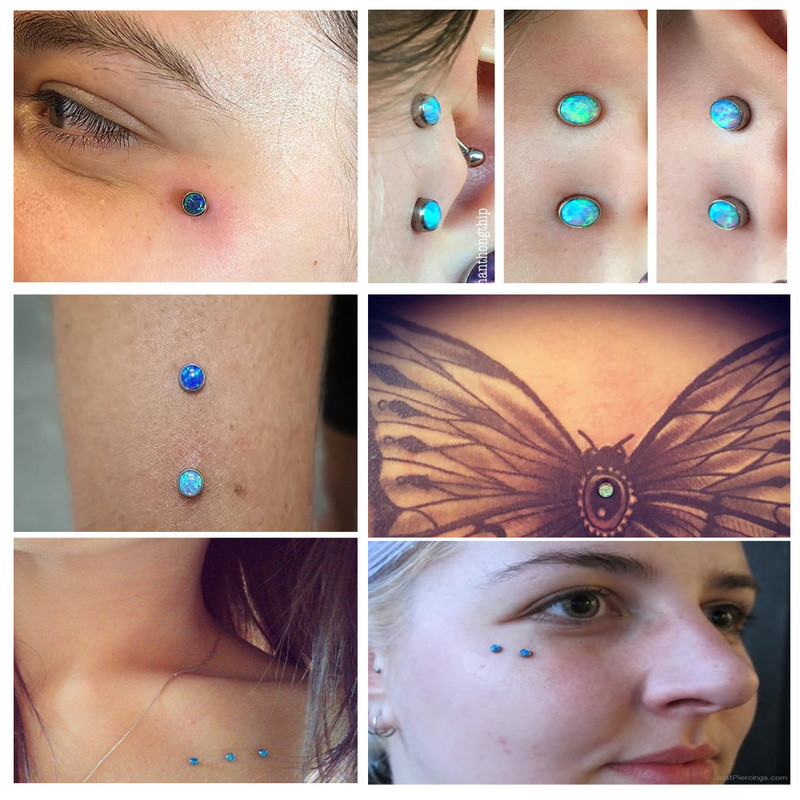 1 buc 4mm&5mm&6mm&7mm Top Titan G23 Opal Stone Ancoră Dermală Skin Diver Top Fashipin Body Piercing Bijuterii