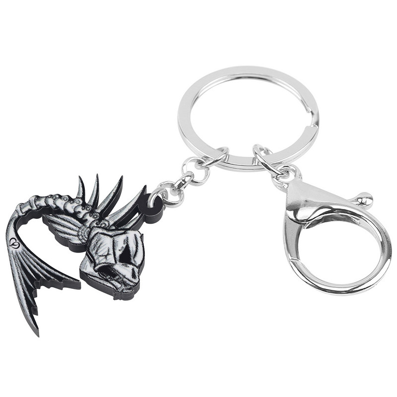 BONSNY Halloween acrilic drăguț craniu schelet pește cercei modă Big Drop Dangle bijuterii noutate pentru femei, fete, adolescenți, cadouri