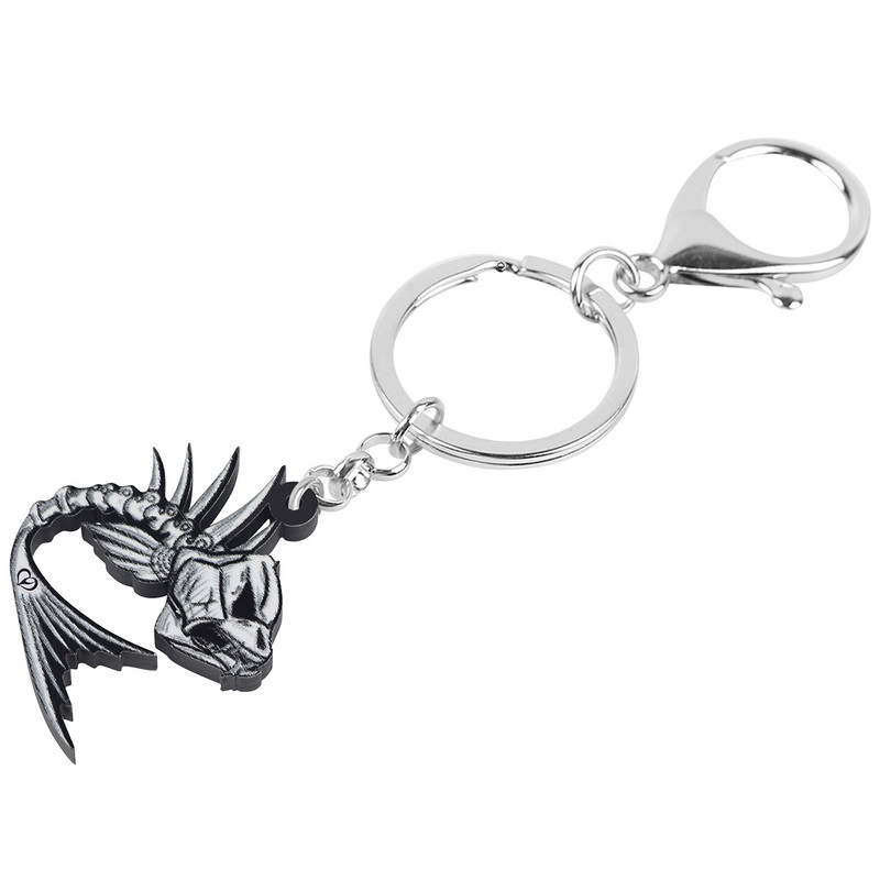 BONSNY Halloween acrilic drăguț craniu schelet pește cercei modă Big Drop Dangle bijuterii noutate pentru femei, fete, adolescenți, cadouri