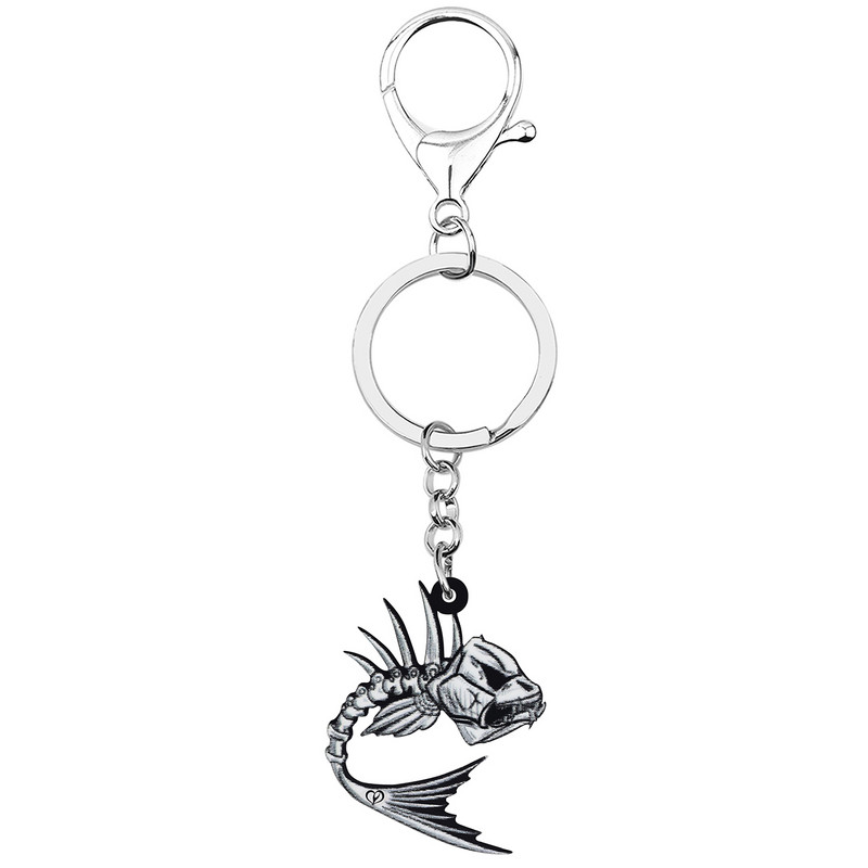 BONSNY Halloween acrilic drăguț craniu schelet pește cercei modă Big Drop Dangle bijuterii noutate pentru femei, fete, adolescenți, cadouri