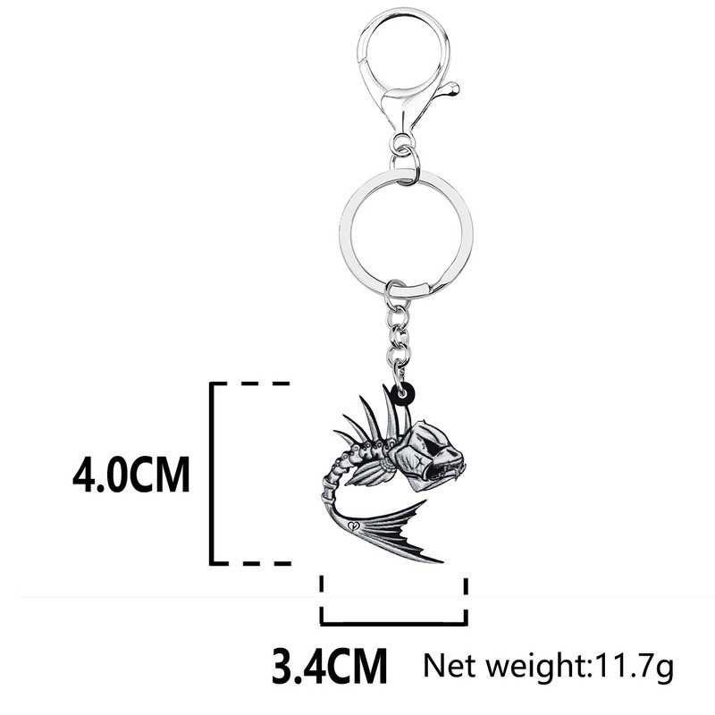 BONSNY Halloween acrilic drăguț craniu schelet pește cercei modă Big Drop Dangle bijuterii noutate pentru femei, fete, adolescenți, cadouri