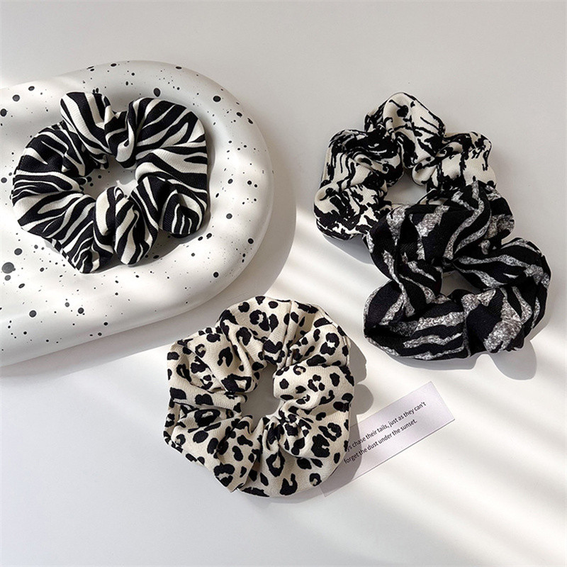 Toamna 2022 îngroșat retro zebră model funie de păr leopard accesorii de păr pentru femei moda coreeană scrunchies de dimensiuni mari