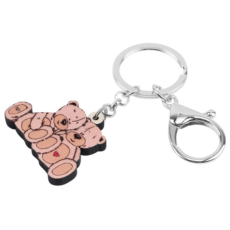 Bonsny Akrilni Valentinovo Dvostruki ljubavnik Medvjed Privjesci za ključeve Životinjski privjesci za žene Djevojka Tinejdžerka Torba Ukrasi za automobil Privjesci Poklon