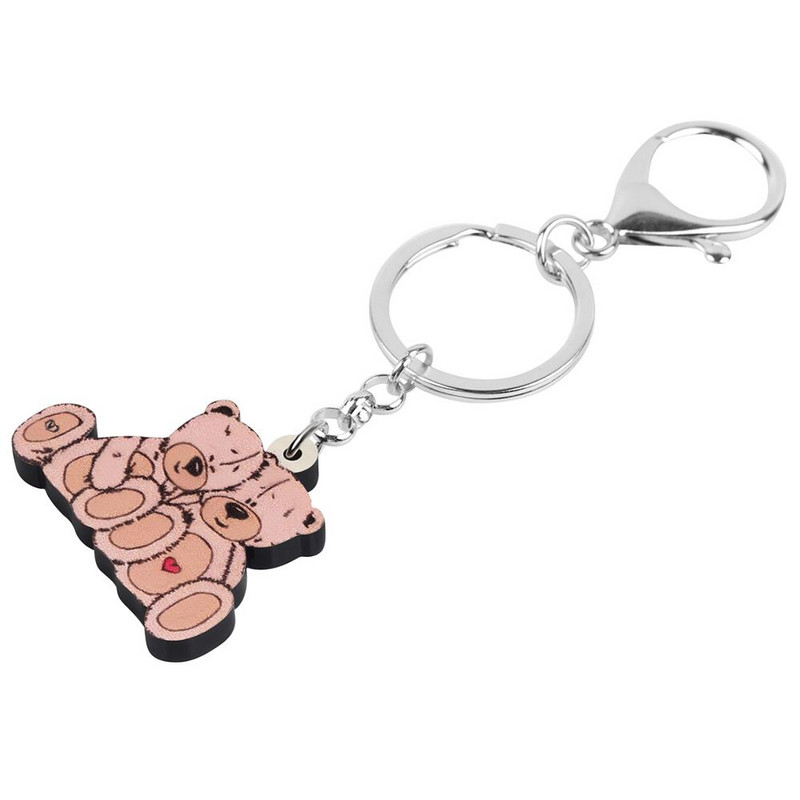 Bonsny Akrilni Valentinovo Dvostruki ljubavnik Medvjed Privjesci za ključeve Životinjski privjesci za žene Djevojka Tinejdžerka Torba Ukrasi za automobil Privjesci Poklon