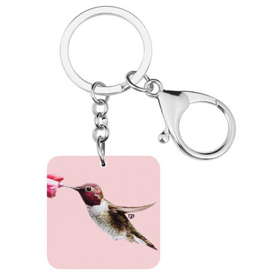 Bonsny akrilni četvrtasti privjesci za ptice kolibri privjesak za ključeve slatka životinja privjesak za ključeve nakit za žene djevojke poklon ukras torbice