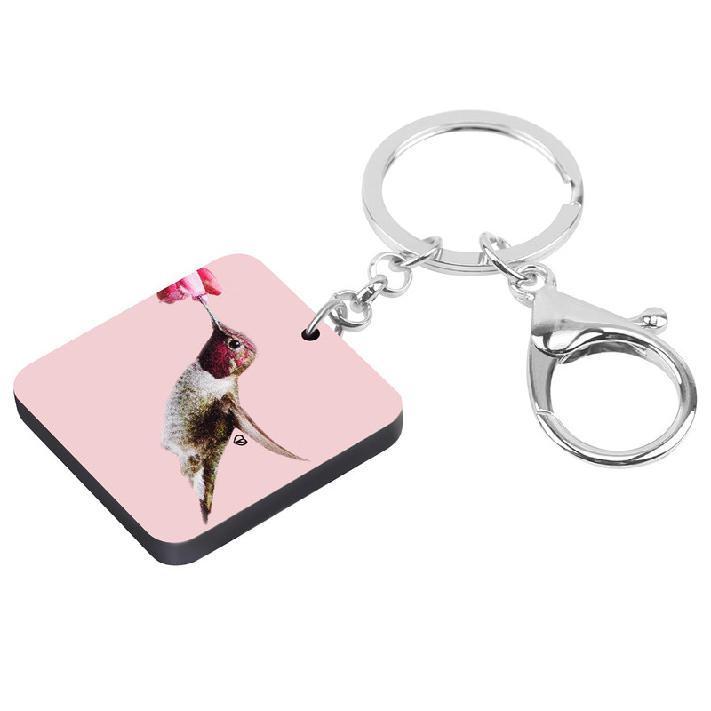 Bonsny akrilni četvrtasti privjesci za ptice kolibri privjesak za ključeve slatka životinja privjesak za ključeve nakit za žene djevojke poklon ukras torbice