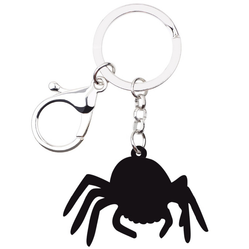 Bonsny Acrilic Craniu de Halloween Păianjen Breloc Breloc Inel Decor Animal Bijuterii Pentru Femei Fete Geantă Breloc Mașină Comerț cu ridicata