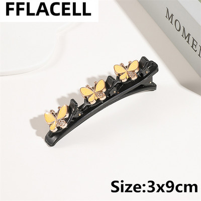 1 τμχ Μόδα Γυναικείες πλεξούδα με στρας λουλούδια φουρκέτες Barrettes για κορίτσι Γλυκά κομψά κτυπήματα Κλιπ κεφαλής Αξεσουάρ μαλλιών