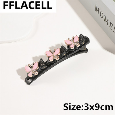 1 τμχ Μόδα Γυναικείες πλεξούδα με στρας λουλούδια φουρκέτες Barrettes για κορίτσι Γλυκά κομψά κτυπήματα Κλιπ κεφαλής Αξεσουάρ μαλλιών