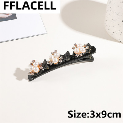 1 τμχ Μόδα Γυναικείες πλεξούδα με στρας λουλούδια φουρκέτες Barrettes για κορίτσι Γλυκά κομψά κτυπήματα Κλιπ κεφαλής Αξεσουάρ μαλλιών