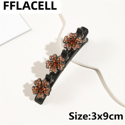 1 τμχ Μόδα Γυναικείες πλεξούδα με στρας λουλούδια φουρκέτες Barrettes για κορίτσι Γλυκά κομψά κτυπήματα Κλιπ κεφαλής Αξεσουάρ μαλλιών