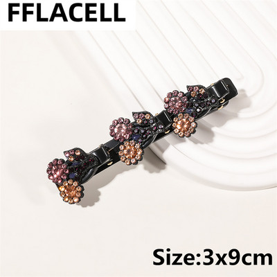 1 τμχ Μόδα Γυναικείες πλεξούδα με στρας λουλούδια φουρκέτες Barrettes για κορίτσι Γλυκά κομψά κτυπήματα Κλιπ κεφαλής Αξεσουάρ μαλλιών