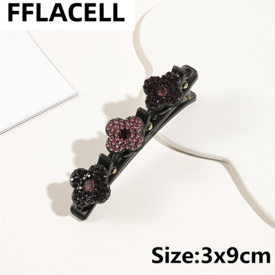 1 τμχ Μόδα Γυναικείες πλεξούδα με στρας λουλούδια φουρκέτες Barrettes για κορίτσι Γλυκά κομψά κτυπήματα Κλιπ κεφαλής Αξεσουάρ μαλλιών