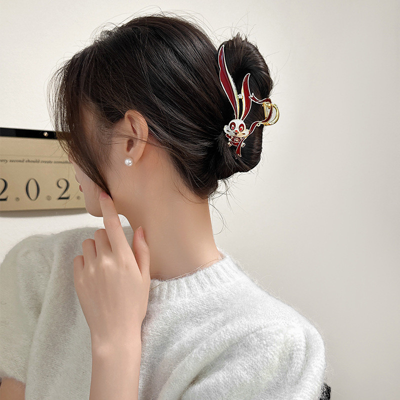 2023 Iepure Anul Agrafă Stras Iepure Morcov Perla Ciciuc Gheară De Păr Pentru Femei Anul Nou Chinezesc Accesorii pentru păr la modă