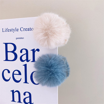 Drăguț mini bile de pluș ac de păr Faux Rex iepure gheare breton clemă coreeană toamnă iarnă cireșe pluș clip femei accesorii de păr