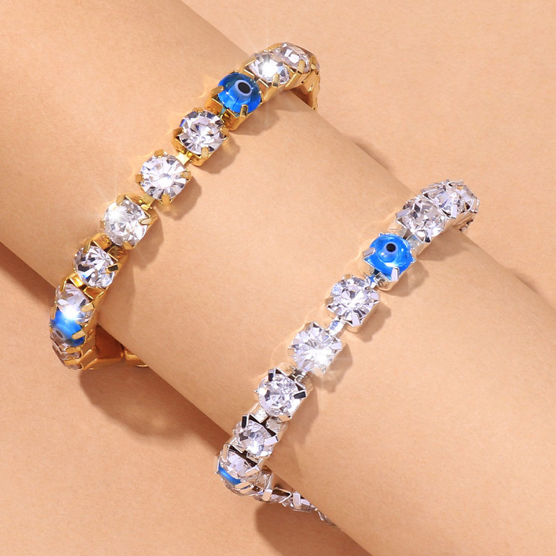Crystal Evil Eye bokalánc láb láb boka karkötő lánc Goth tenisz lánc strassz láb ékszer mezítlábas szandál nőknek ajándék