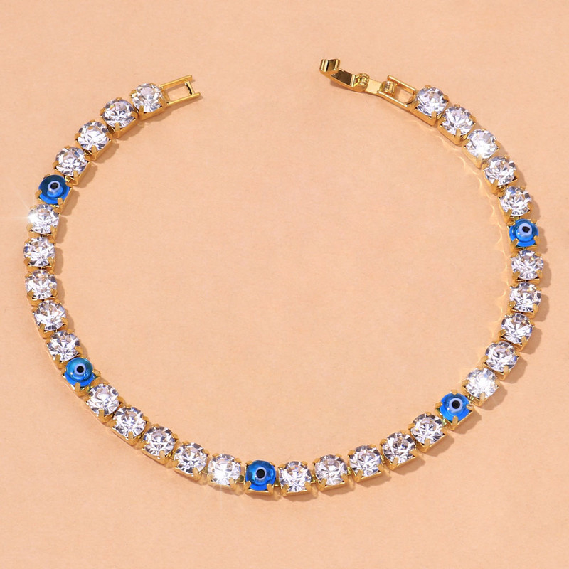 Crystal Evil Eye bokalánc láb láb boka karkötő lánc Goth tenisz lánc strassz láb ékszer mezítlábas szandál nőknek ajándék