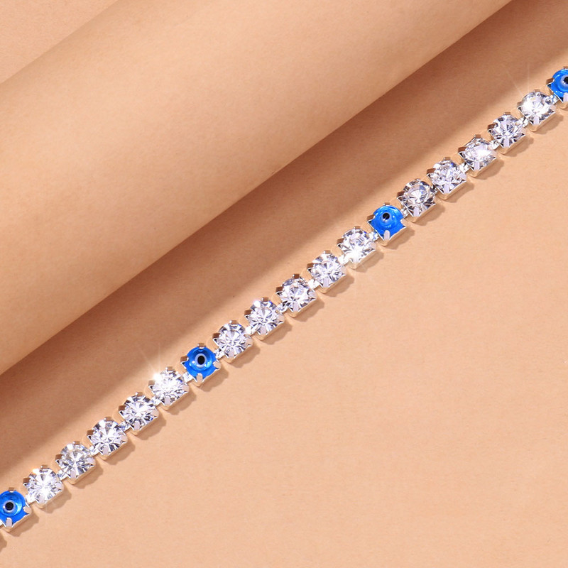 Crystal Evil Eye bokalánc láb láb boka karkötő lánc Goth tenisz lánc strassz láb ékszer mezítlábas szandál nőknek ajándék