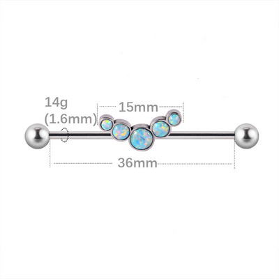 1 buc. Cercei din titan industrial cu mreană pentru tragus cartilaj piercing opal CZ bijuterie floare Oreja bare 14 gX36 mm bijuterii