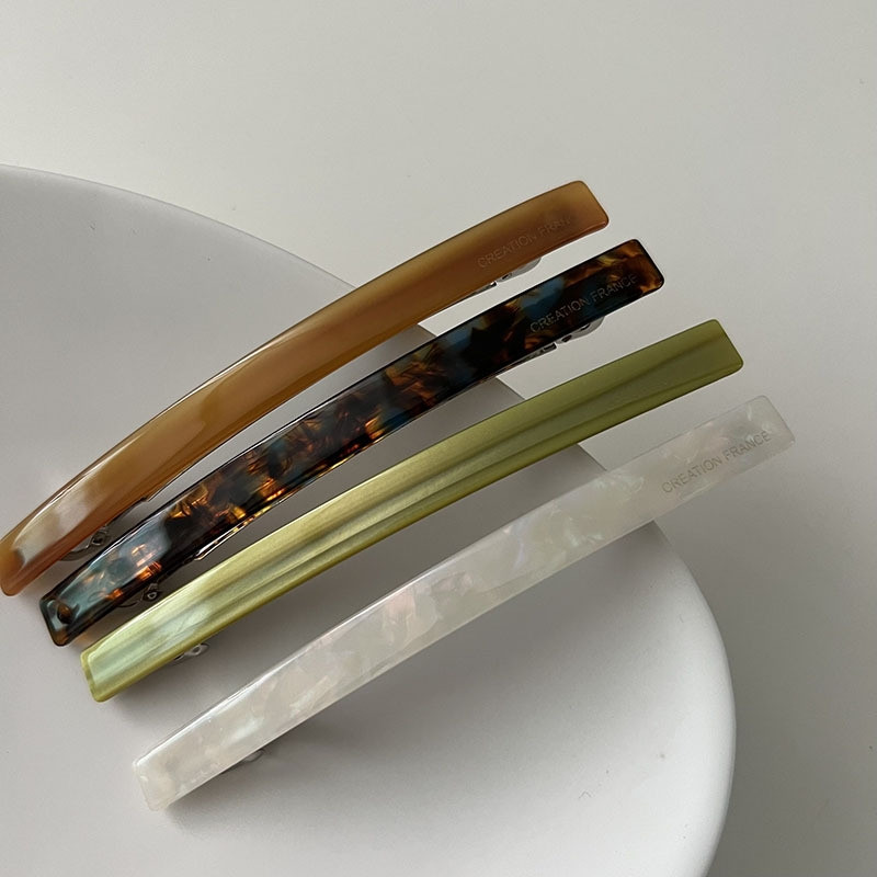 Korejska modna biserno bijela kopča s riječima Proljetna kopča za kosu Acetat Leopard print Kopca za konjski rep Tanka kopča Ženski dodaci za kosu