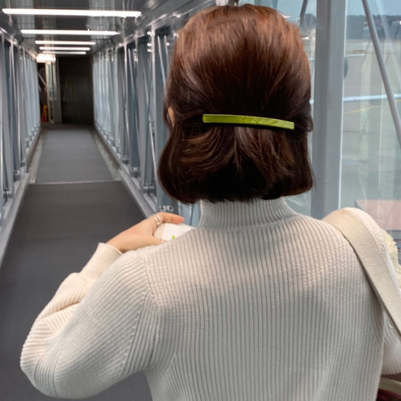 Korejska modna biserno bijela kopča s riječima Proljetna kopča za kosu Acetat Leopard print Kopca za konjski rep Tanka kopča Ženski dodaci za kosu