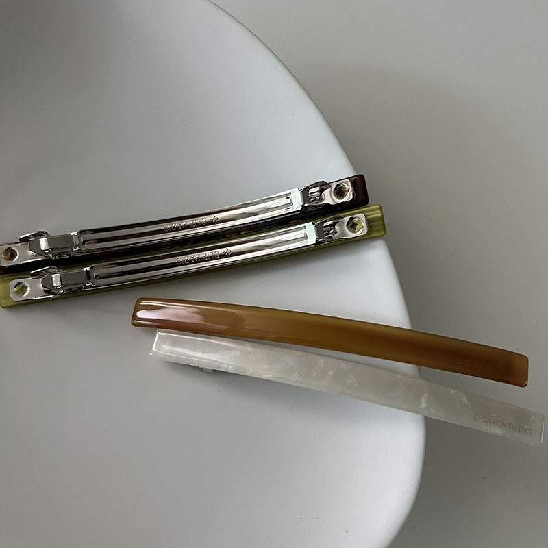 Korejska modna biserno bijela kopča s riječima Proljetna kopča za kosu Acetat Leopard print Kopca za konjski rep Tanka kopča Ženski dodaci za kosu