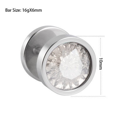 1Pc kristalni piercing za pupak od kirurškog čelika, četvrtasto srce, cirkon, prstenovi za pupak, uho, lažni čep, ekspander, naušnice