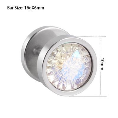 1Pc kristalni piercing za pupak od kirurškog čelika, četvrtasto srce, cirkon, prstenovi za pupak, uho, lažni čep, ekspander, naušnice