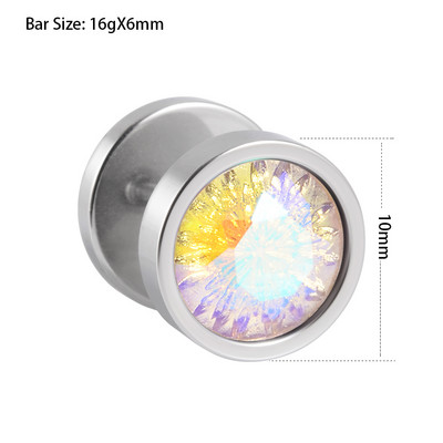 1Pc kristalni piercing za pupak od kirurškog čelika, četvrtasto srce, cirkon, prstenovi za pupak, uho, lažni čep, ekspander, naušnice