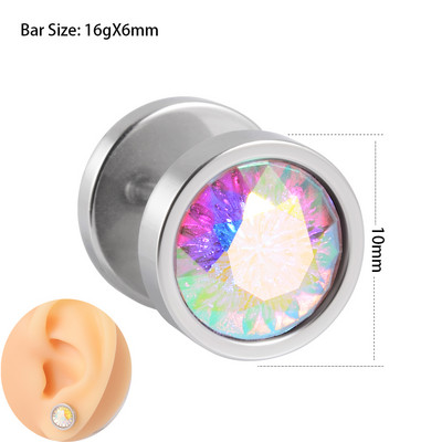 1Pc kristalni piercing za pupak od kirurškog čelika, četvrtasto srce, cirkon, prstenovi za pupak, uho, lažni čep, ekspander, naušnice