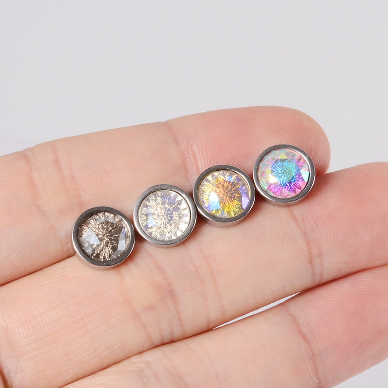 1Pc kristalni piercing za pupak od kirurškog čelika, četvrtasto srce, cirkon, prstenovi za pupak, uho, lažni čep, ekspander, naušnice
