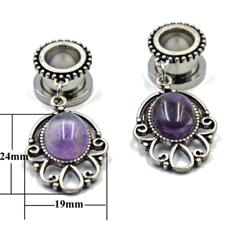 PAR OUIJA Catcher Wing Viseći vijak Fit Tunel za uho Mjerni čepovi Piercing Expander Stretchers Antikni uteg za uho 8-16 mm