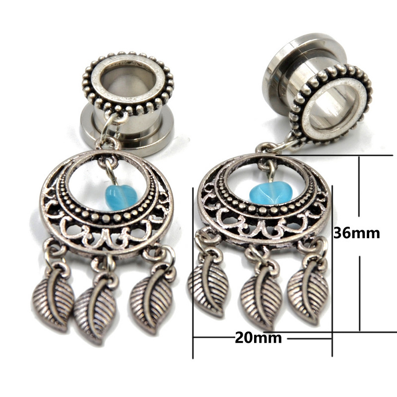 PAR OUIJA Catcher Wing Viseći vijak Fit Tunel za uho Mjerni čepovi Piercing Expander Stretchers Antikni uteg za uho 8-16 mm