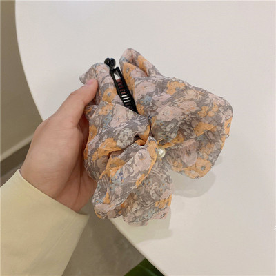 FFLACELL 2021 nou stil coreean agrafă drăguță panglică fundă imitație de perle banane agrafă de păr femei accesorii de păr la modă