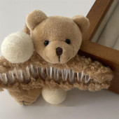 FFLACELL Korejski novi plišani slatki morski pas s kuglastom kopčom Medvjed Ukosnica Nakit Poklon za žene Djevojke