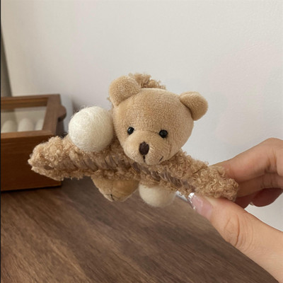 FFLACELL Korejski novi plišani slatki morski pas s kuglastom kopčom Medvjed Ukosnica Nakit Poklon za žene Djevojke