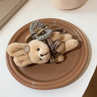 FFLACELL Korejski novi plišani slatki morski pas s kuglastom kopčom Medvjed Ukosnica Nakit Poklon za žene Djevojke