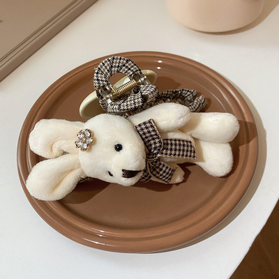 FFLACELL Korejski novi plišani slatki morski pas s kuglastom kopčom Medvjed Ukosnica Nakit Poklon za žene Djevojke