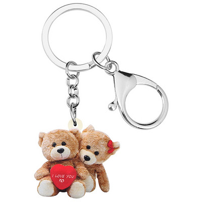 Bonsny Akrilno Valentinovo Par Lover Medvjed Privjesak Prsten Torbica Auto Torbica Dekoracija Privjesak Za Žene Djevojke Teen Šarm Poklon