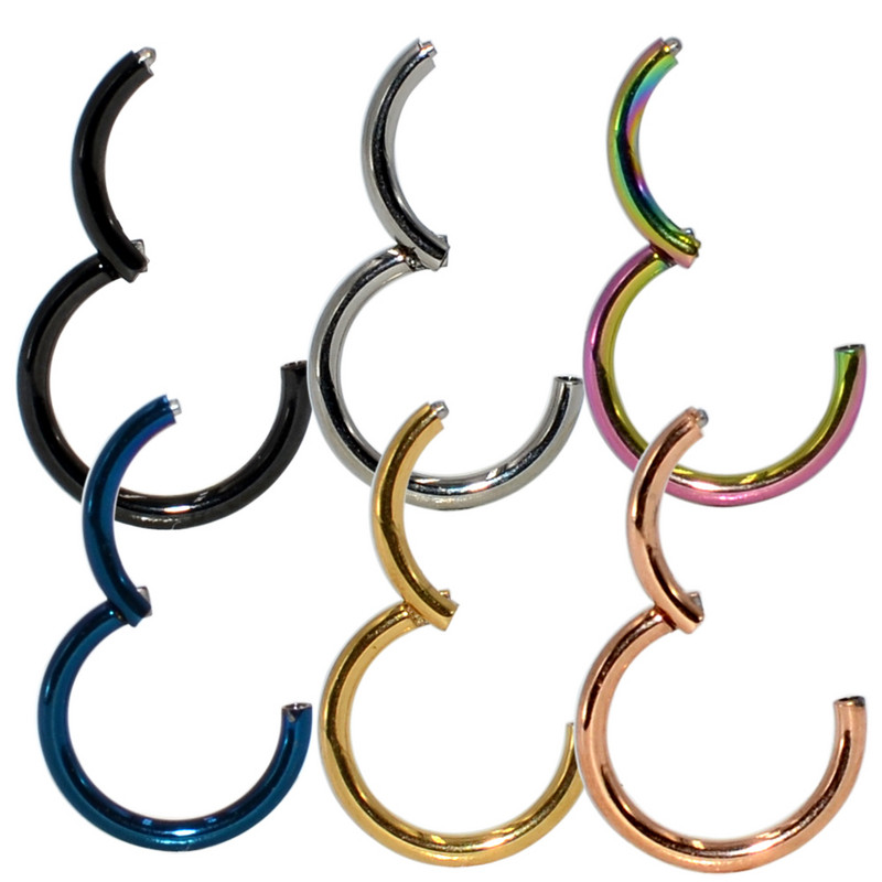 1 buc G23 inele de titan pentru nas cleme pentru corp cerc pentru femei bărbați bijuterii piercing cartilaj segment buză ureche inel L cercei cu cerc